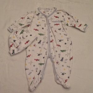 Airplane pajamas and matching hat set